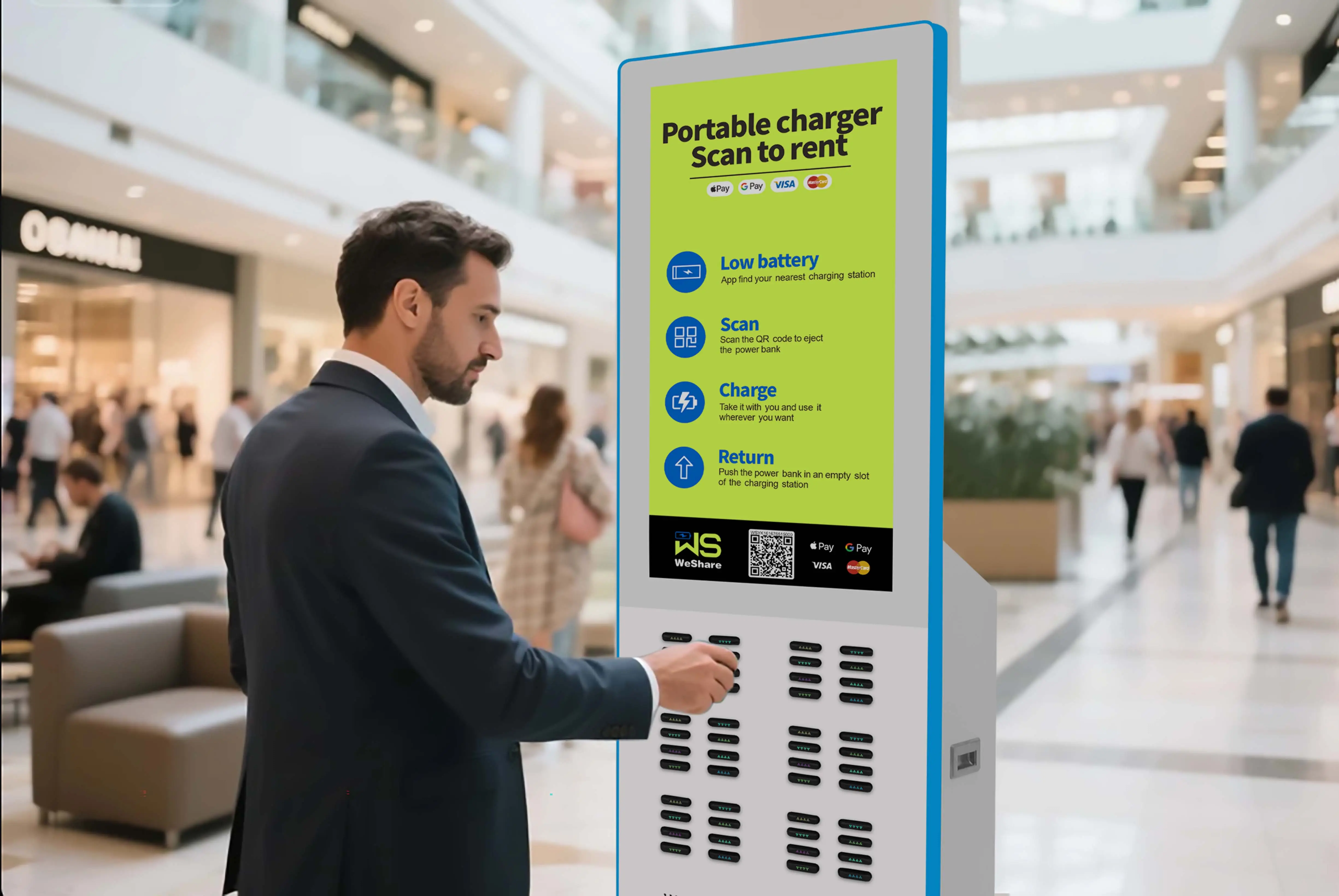Powering Retail: How a 48-Port Shared Charging Station Enhances Mall Customer Experience