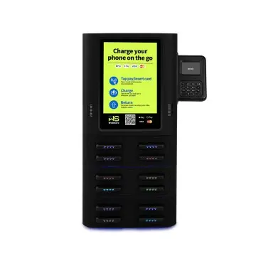 12 slots Rental Station Power Bank Rent with Custom Logo Support with pos - black